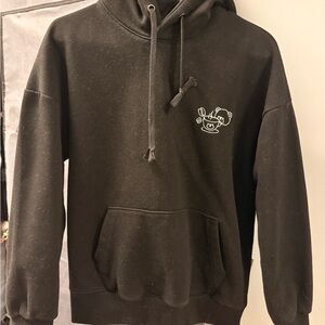 Classic Black Hoodie with Embroidered Detail